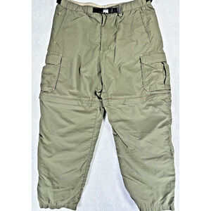 REI Mens Activewear Pants LX28 Army Green Convertible Shorts UPF 50 Belted Cargo